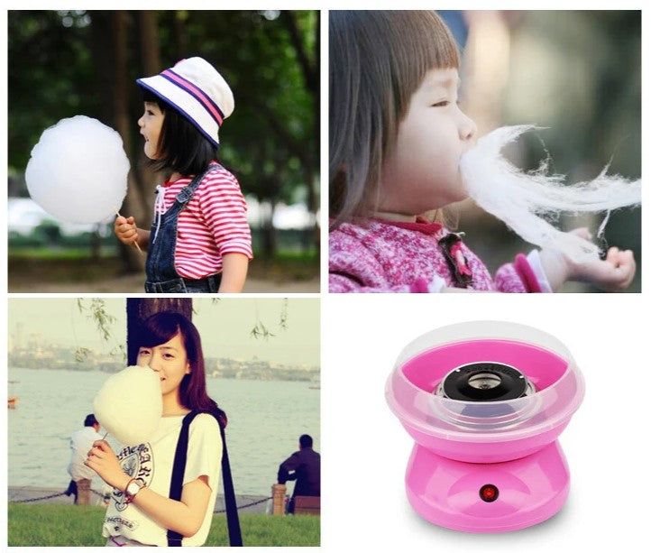 NUEVA MINI MÁQUINA DE ALGODÓN DE AZÚCAR COLOR ROSA