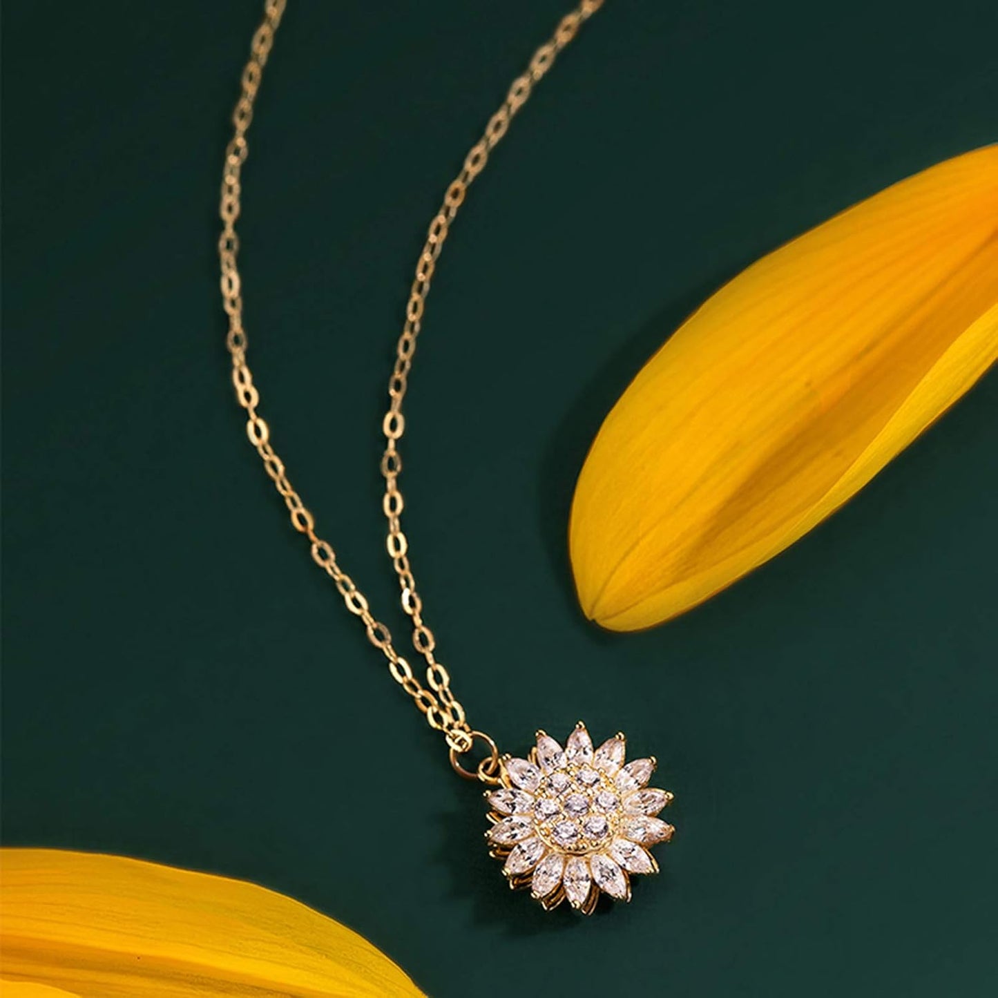 COLLAR GIRATORIO - GIRASOL DORADO
