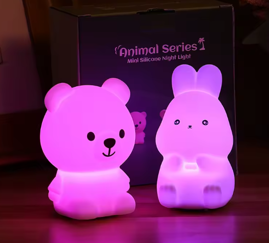 LÁMPARA DE NOCHE CON DISEÑO DE OSO O CONEJO