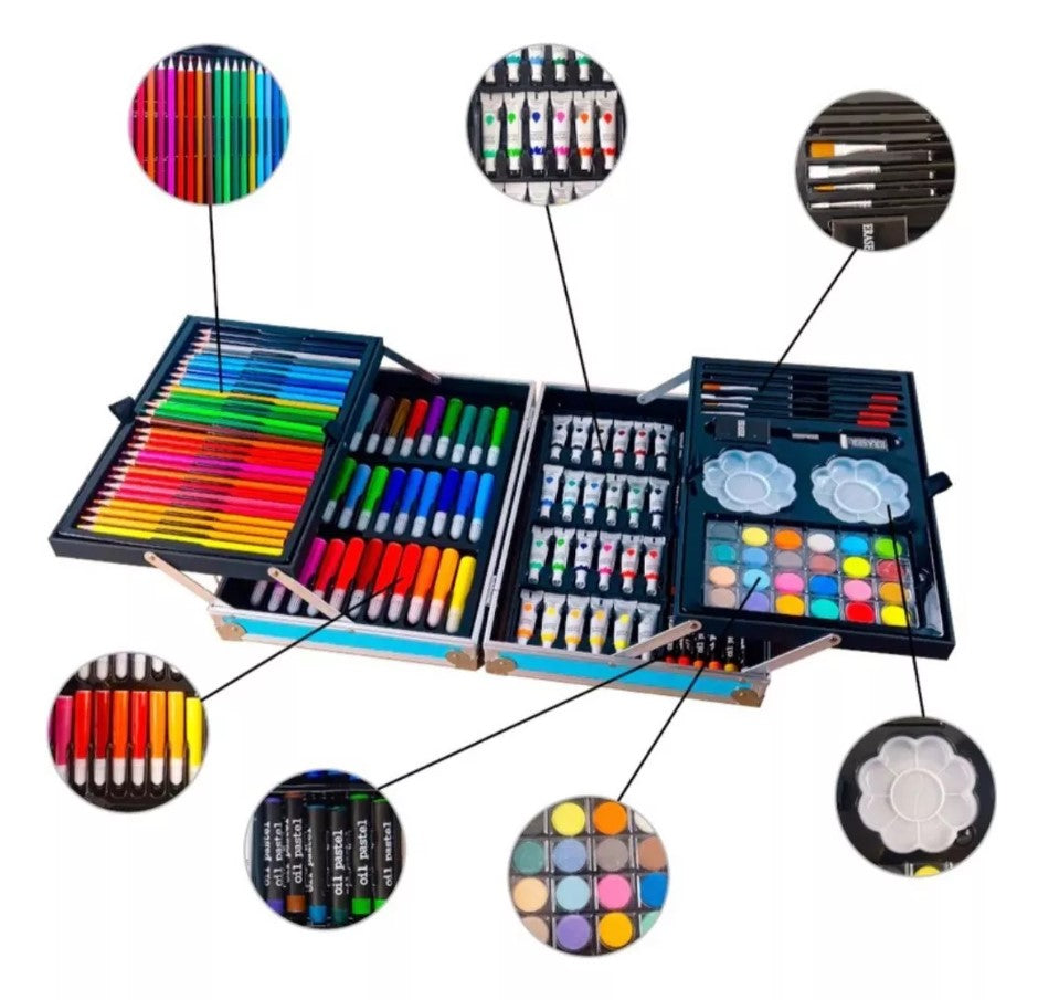 NUEVO KIT DE ARTE EN MALETA METÁLICA