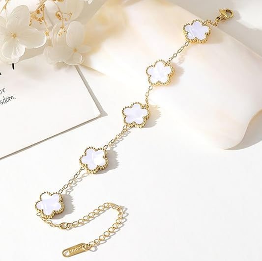 NUEVA PULSERA DE TREBOL DE CINCO HOJAS